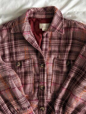 Pink Plaid Shacket By Anthropologie
